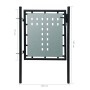 Puerta de valla de jardín negra 100x125 cm de vidaXL, Puertas de jardín - Ref: Foro24-141684, Precio: 106,99 €, Descuento: %