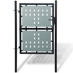 Puerta de valla de jardín negra 100x175 cm de vidaXL, Puertas de jardín - Ref: Foro24-141686, Precio: 181,51 €, Descuento: %