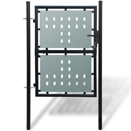 Puerta de valla de jardín negra 100x175 cm de vidaXL, Puertas de jardín - Ref: Foro24-141686, Precio: 189,39 €, Descuento: %