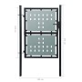 Puerta de valla de jardín negra 100x175 cm de vidaXL, Puertas de jardín - Ref: Foro24-141686, Precio: 181,51 €, Descuento: %