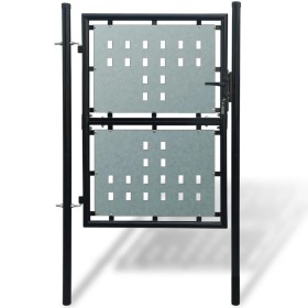 Puerta de valla de jardín negra 100x200 cm de vidaXL, Puertas de jardín - Ref: Foro24-141687, Precio: 197,99 €, Descuento: %