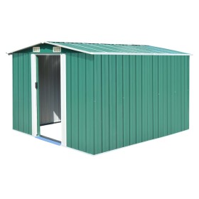 Green metal garden shed 257x298x178 cm by vidaXL, Sheds - Ref: Foro24-143340, Price: 404,31 €, Discount: %