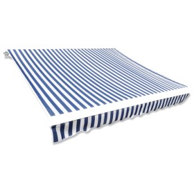 Blue and white canvas awning 350x250 cm by vidaXL, Awnings - Ref: Foro24-143699, Price: 44,99 €, Discount: %