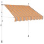 Toldo manual retráctil amarillo y azul a rayas 100 cm de vidaXL, Toldos - Ref: Foro24-145830, Precio: 71,38 €, Descuento: %