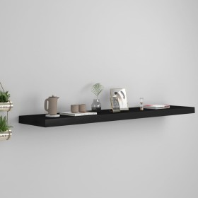 Black MDF floating wall shelf 120x23.5x3.8 cm by vidaXL, Shelves and shelves - Ref: Foro24-323841, Price: 32,98 €, Discount: %