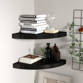 Corner floating shelves 2 pcs MDF black 35x35x3.8 cm by vidaXL, Shelves and shelves - Ref: Foro24-323920, Price: 43,16 €, Dis...