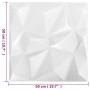 3D wall panels 48 units white diamond 12 m² 50x50 cm by vidaXL, Wall covering - Ref: Foro24-150912, Price: 130,76 €, Discount: %