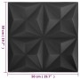 Paneles de pared 3D 48 unidades negro origami 12 m² 50x50 cm de vidaXL, Recubrimiento de paredes - Ref: Foro24-150918, Precio...