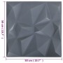 3D wall panels 24 units gray diamond 6 m² 50x50 cm by vidaXL, Wall covering - Ref: Foro24-150919, Price: 70,85 €, Discount: %