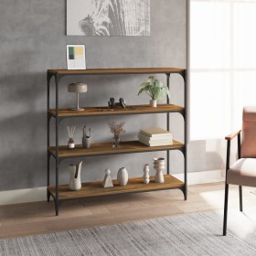 Plywood and smoked oak steel shelving unit 100x33x100 cm by vidaXL, Bookcases and shelves - Ref: Foro24-819359, Price: 70,33 ...