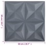 3D wall panels 24 units gray origami 6 m² 50x50 cm by vidaXL, Wall covering - Ref: Foro24-150921, Price: 57,86 €, Discount: %