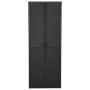 Schwarzer Gartenschrank aus PP-Rattan, 65 x 45 x 172 cm von vidaXL, Schließfächer und Lagerschränke - Ref: Foro24-151237, Pre...