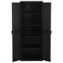 Schwarzer Gartenschrank aus PP-Rattan, 65 x 45 x 172 cm von vidaXL, Schließfächer und Lagerschränke - Ref: Foro24-151237, Pre...