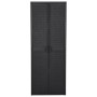 PP Rattan Gartenschrank schwarz 65x45x172 cm von vidaXL, Schließfächer und Lagerschränke - Ref: Foro24-151238, Preis: 259,23 ...