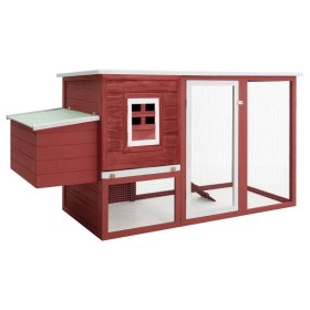 Henhouse with 1 red wooden egg cage by vidaXL, Cages and habitats for small animals - Ref: Foro24-170848, Price: 176,99 €, Di...