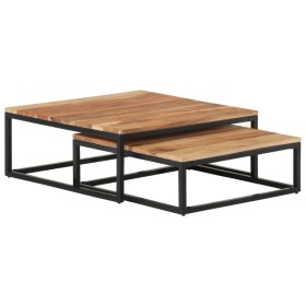 Stapelbare Couchtische 2 Einheiten aus massivem Akazienholz von vidaXL, Couchtisch - Ref: Foro24-320391, Preis: 141,86 €, Rab...