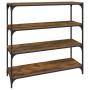 Plywood and smoked oak steel shelving unit 100x33x100 cm by vidaXL, Bookcases and shelves - Ref: Foro24-819359, Price: 73,85 ...