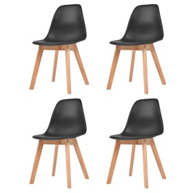 Sillas de comedor 4 unidades plástico negro de vidaXL, Sillas de comedor - Ref: Foro24-244778, Precio: 172,56 €, Descuento: %