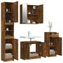 Set de muebles de baño 4 piezas madera contrachapada roble humo de vidaXL, Muebles de baño - Ref: Foro24-3115889, Precio: 265...