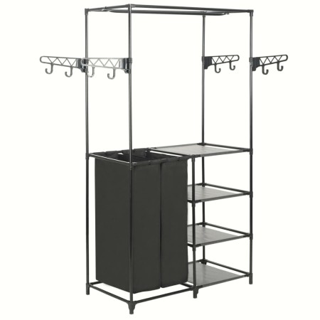 Steel and non-woven textile clothes rack 87x44x158 cm black by vidaXL, Dresser Organizers and Bar Hangers - Ref: Foro24-24574...