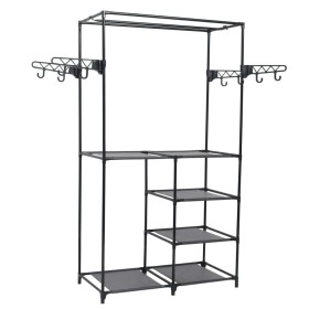 Black steel and non-woven textile clothes rack 87x44x158 cm by vidaXL, Dresser Organizers and Bar Hangers - Ref: Foro24-24574...