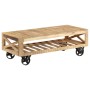 Solid mango wood coffee table with wheels 110x50x37 cm by vidaXL, Coffee table - Ref: Foro24-246208, Price: 213,99 €, Discoun...