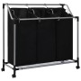 Laundry separator with 3 black steel bags by vidaXL, Laundry baskets - Ref: Foro24-282426, Price: 41,85 €, Discount: %