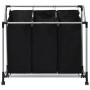 Laundry separator with 3 black steel bags by vidaXL, Laundry baskets - Ref: Foro24-282426, Price: 41,85 €, Discount: %