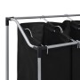 Laundry separator with 3 black steel bags by vidaXL, Laundry baskets - Ref: Foro24-282426, Price: 41,85 €, Discount: %