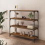 Plywood and smoked oak steel shelving unit 100x33x100 cm by vidaXL, Bookcases and shelves - Ref: Foro24-819359, Price: 73,85 ...