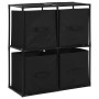 Storage cabinet with 4 black fabric baskets steel 63x30x71 cm by vidaXL, Lockers and storage cabinets - Ref: Foro24-282462, P...