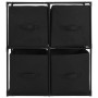 Storage cabinet with 4 black fabric baskets steel 63x30x71 cm by vidaXL, Lockers and storage cabinets - Ref: Foro24-282462, P...