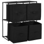 Storage cabinet with 4 black fabric baskets steel 63x30x71 cm by vidaXL, Lockers and storage cabinets - Ref: Foro24-282462, P...