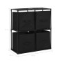 Storage cabinet with 4 black fabric baskets steel 63x30x71 cm by vidaXL, Lockers and storage cabinets - Ref: Foro24-282462, P...