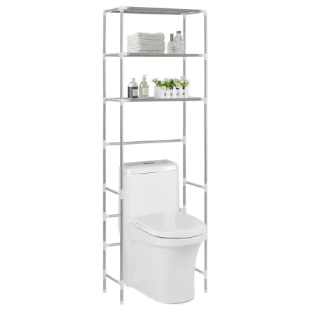 3-tier shelf over toilet silver 53x28x169 cm by vidaXL, Towel racks - Ref: Foro24-282464, Price: 22,31 €, Discount: %