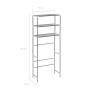 3-tier shelf above washing machine silver 69x28x169 cm by vidaXL, Towel racks - Ref: Foro24-282465, Price: 24,24 €, Discount: %