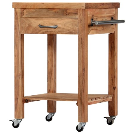 Carrito de cocina de madera maciza de acacia 58x58x89 cm de vidaXL, Carros de cocina y comedor - Ref: Foro24-282752, Precio: ...