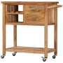 Carrito de cocina de madera maciza de acacia 80x45x91 cm de vidaXL, Carros de cocina y comedor - Ref: Foro24-282754, Precio: ...