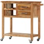 Carrito de cocina de madera maciza de acacia 80x45x91 cm de vidaXL, Carros de cocina y comedor - Ref: Foro24-282754, Precio: ...