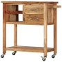 Carrito de cocina de madera maciza de acacia 80x45x91 cm de vidaXL, Carros de cocina y comedor - Ref: Foro24-282754, Precio: ...