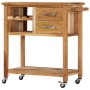 Carrito de cocina de madera maciza de acacia 80x45x91 cm de vidaXL, Carros de cocina y comedor - Ref: Foro24-282754, Precio: ...