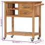 Carrito de cocina de madera maciza de acacia 80x45x91 cm de vidaXL, Carros de cocina y comedor - Ref: Foro24-282754, Precio: ...