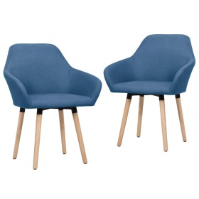 Sillas de comedor 2 unidades tela azul de vidaXL, Sillas de comedor - Ref: Foro24-283463, Precio: 181,99 €, Descuento: %