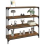 Plywood and smoked oak steel shelving unit 100x33x100 cm by vidaXL, Bookcases and shelves - Ref: Foro24-819359, Price: 73,85 ...