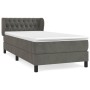 Box spring bed with dark gray velvet mattress 100x200 cm by vidaXL, Beds and slatted bases - Ref: Foro24-3127656, Price: 364,...