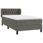 Box spring bed with dark gray velvet mattress 100x200 cm by vidaXL, Beds and slatted bases - Ref: Foro24-3127656, Price: 364,...