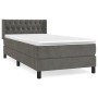 Cama box spring con colchón terciopelo gris oscuro 100x200 cm de vidaXL, Camas y somieres - Ref: Foro24-3131124, Precio: 359,...