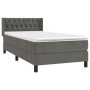 Cama box spring con colchón terciopelo gris oscuro 100x200 cm de vidaXL, Camas y somieres - Ref: Foro24-3131124, Precio: 359,...