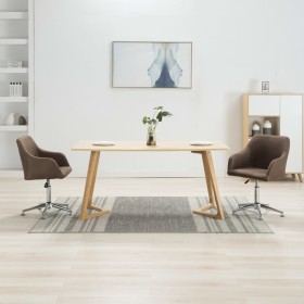 Swivel dining chairs 2 units brown fabric by vidaXL, dining chairs - Ref: Foro24-283482, Price: 124,85 €, Discount: %