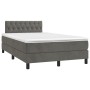 Box spring bed with mattress and LED dark gray velvet 120x200 cm by vidaXL, Beds and slatted bases - Ref: Foro24-3134574, Pri...